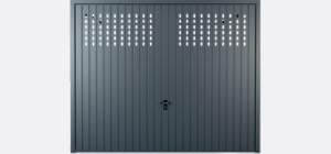 výklopná garážová vrata Vertikální s dírama nahoře